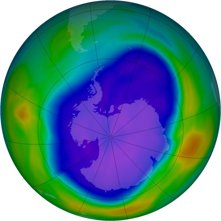 Antarctic ozone map for 21 September 2006